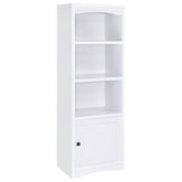 Best Furniture Outlet - Coaster - Laughlin 4-shelf Engineered Wood Media Tower White - 724114