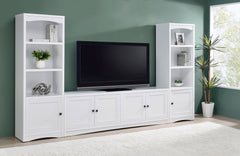 Laughlin 4-shelf Engineered Wood Media Tower White