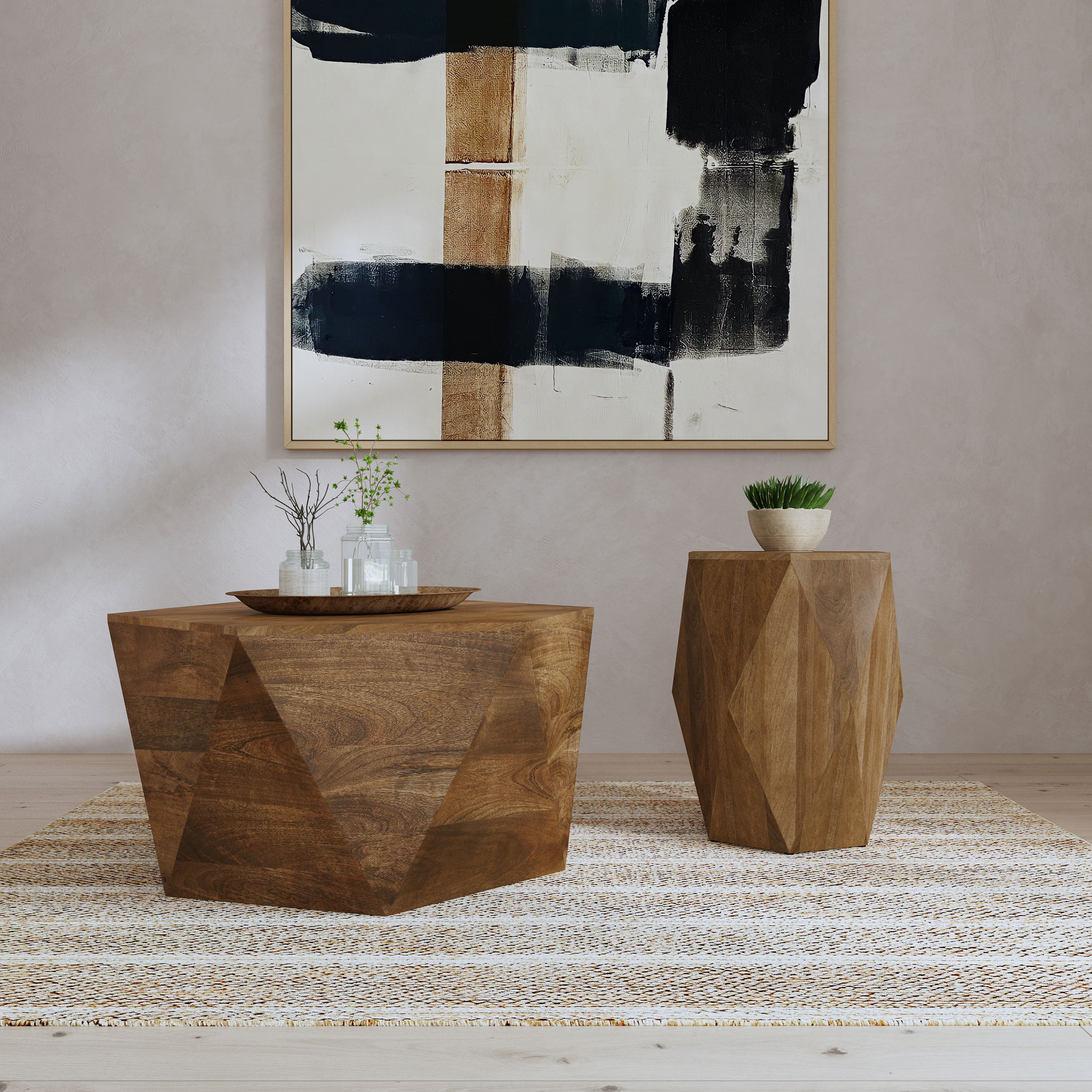 Best Furniture Outlet - Coaster - Zalika 2-piece Solid Wood Coffee and End Table Set Natural - 724188-S2