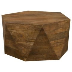 Best Furniture Outlet - Coaster - Zalika Hexagonal Solid Mango Wood Coffee Table Natural - 724188