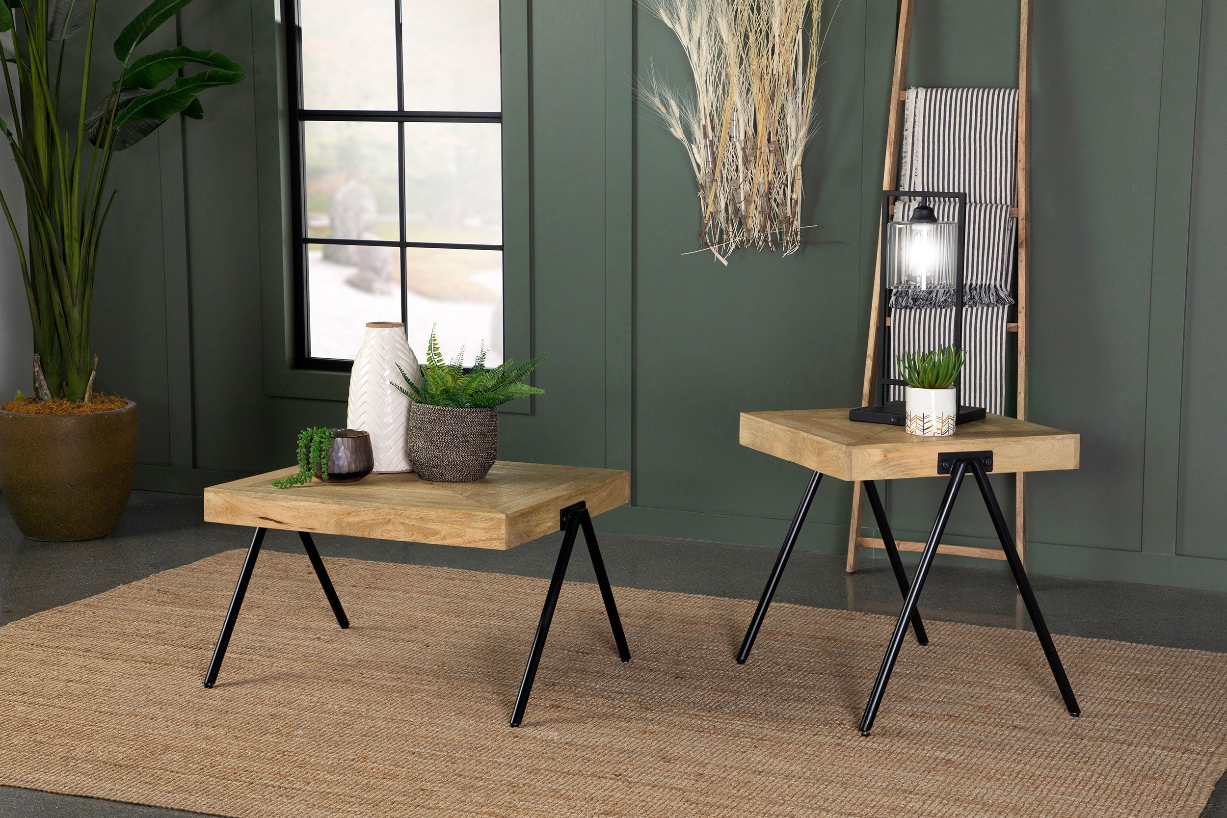 Best Furniture Outlet - Coaster - Avery 2-piece Solid Mango Coffee and End Table Set Natural - 724318-S2