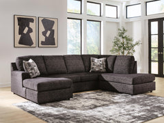 Best Furniture Outlet - Ashley Furniture - Lentiz Sectional - LAF 2-Piece Sectional with Chaise / Onyx - PC73404S2
