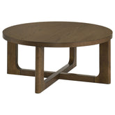Best Furniture Outlet - Coaster - Kessler Round Sculptural Wood Coffee Table Brown - 735998