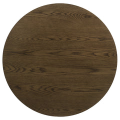 Kessler Round Sculptural Wood Coffee Table Brown