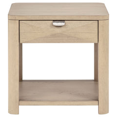 Marcelo Wood End Table with Drawer and Shelf Light Elm