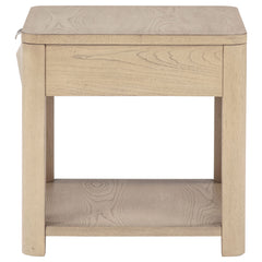 Marcelo Wood End Table with Drawer and Shelf Light Elm
