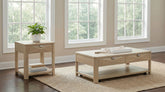 Best Furniture Outlet - Coaster - Marcelo 2-piece Coffee Table Set with Storage Light Elm - 736058-S2