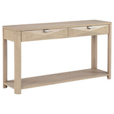 Best Furniture Outlet - Coaster - Marcelo Sofa Console Table with 2 Drawers and Shelf Light Elm - 736059