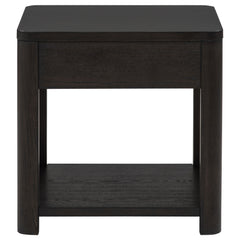Marcelo Wood End Table with Drawer and Shelf Coffee