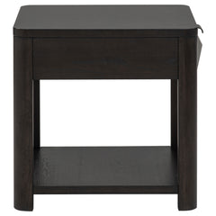 Marcelo Wood End Table with Drawer and Shelf Coffee