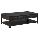 Best Furniture Outlet - Coaster - Marcelo Wood Coffee Table with 2 Drawers and Shelf Coffee - 736068