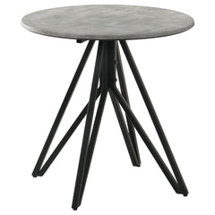 Best Furniture Outlet - Coaster - Hadi Round SmartTop Side End Table Cement and Gunmetal - 736177