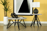 Best Furniture Outlet - Coaster - Hadi 2-piece Round SmartTop Coffee and End Table Set Cement - 736178-S2