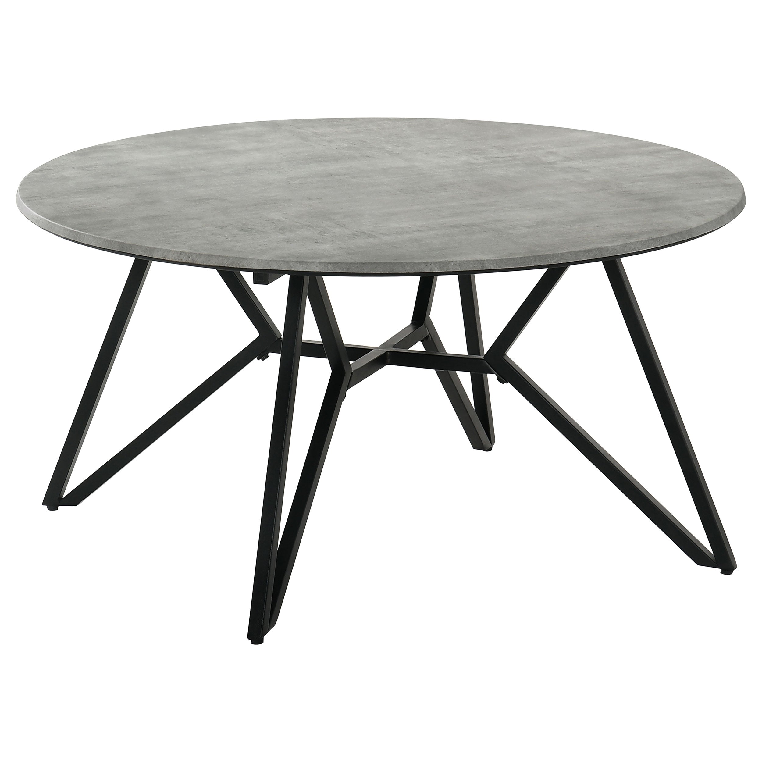 Best Furniture Outlet - Coaster - Hadi Round SmartTop Coffee Table Cement and Gunmetal - 736178