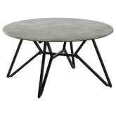 Best Furniture Outlet - Coaster - Hadi Round SmartTop Coffee Table Cement and Gunmetal - 736178