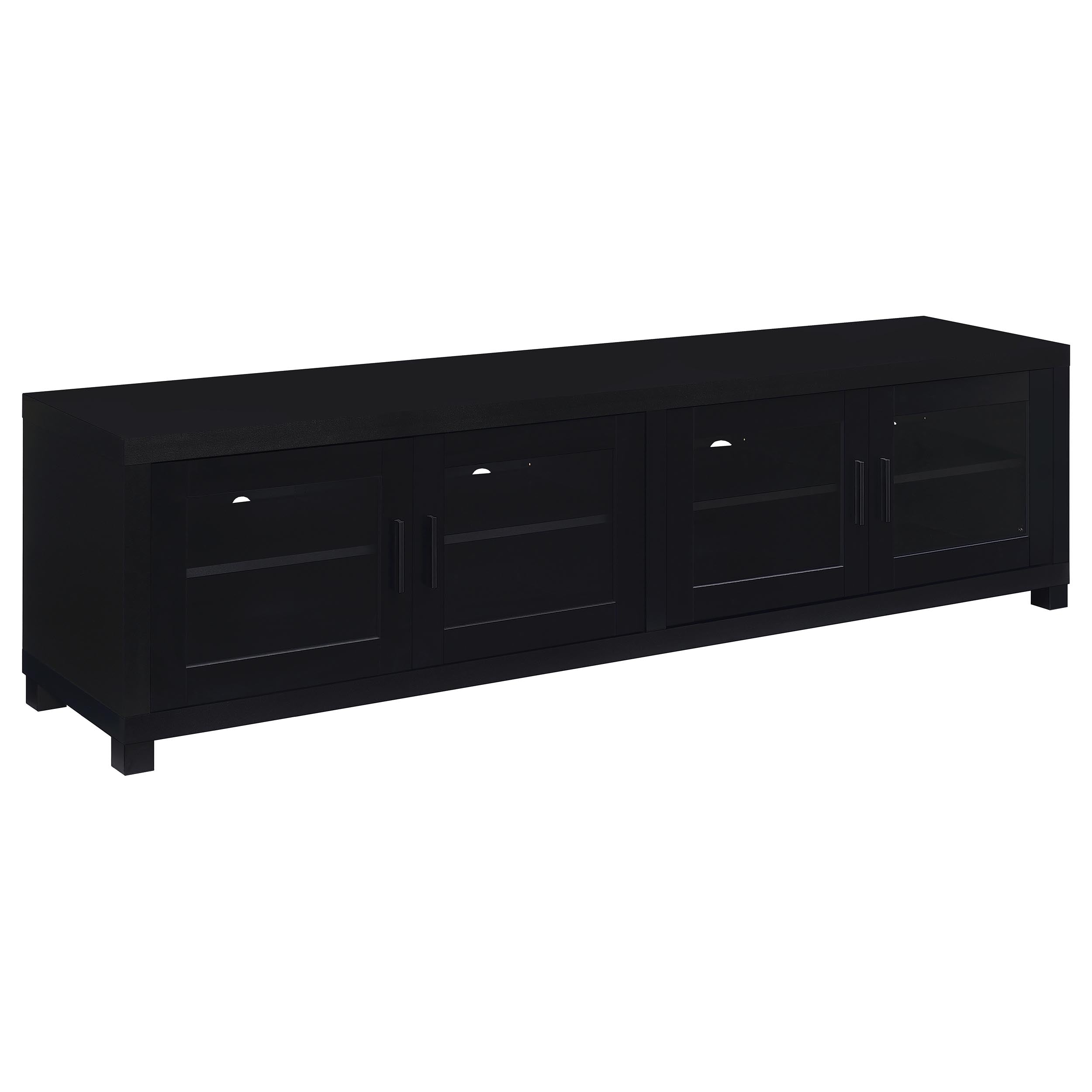 Best Furniture Outlet - Coaster - Sachin 4-door Engineered Wood 79-inch TV Stand Black - 736303