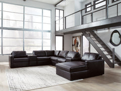 Best Furniture Outlet - Ashley Furniture - ModMax II Sectional - RAF 8-Piece Sectional with Chaise and Storage Consoles / Black - 74305S42