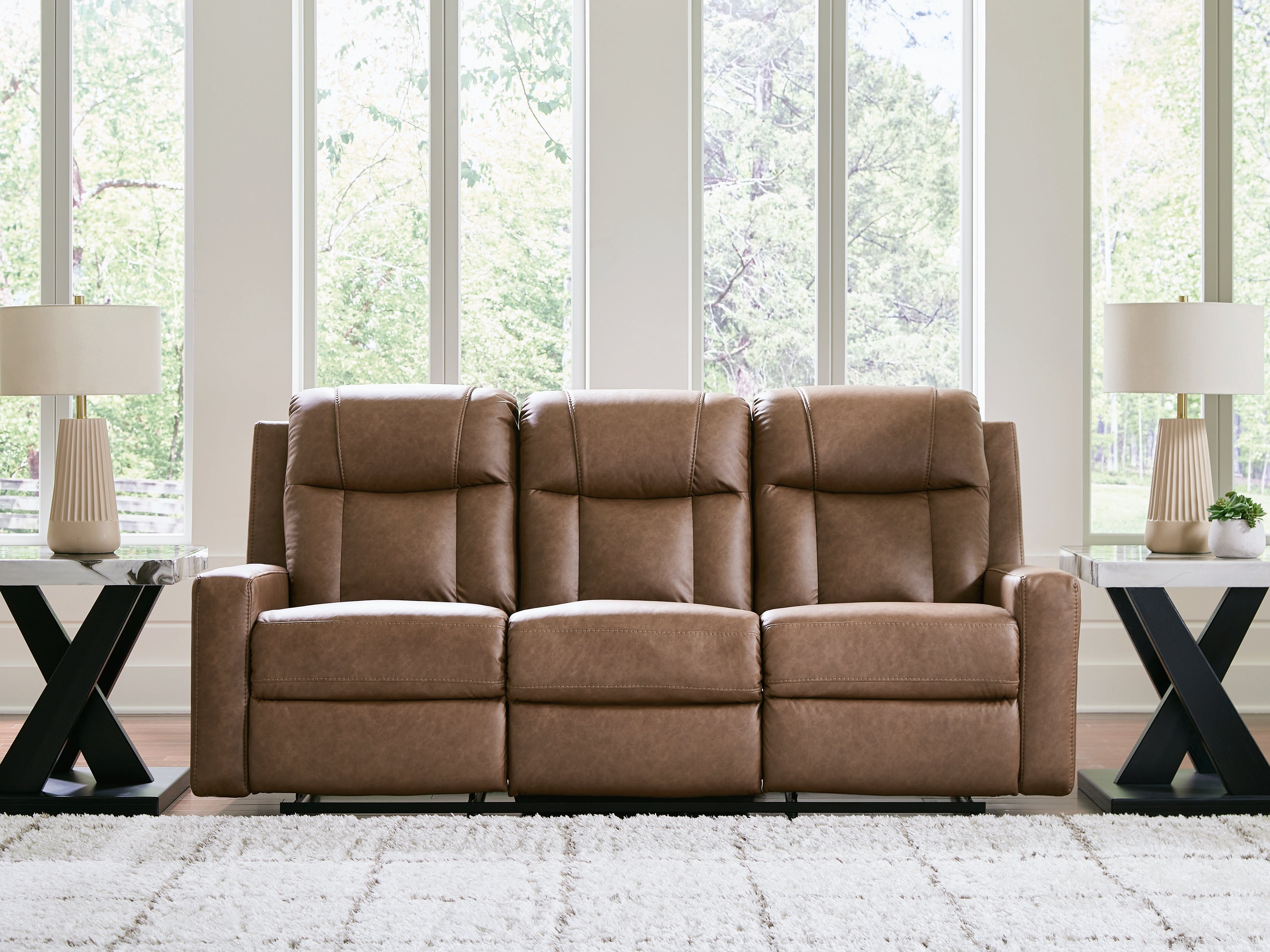 Best Furniture Outlet - Ashley Furniture - Mackmenville Living Room - Reclining Sofa / Caramel - 7471488
