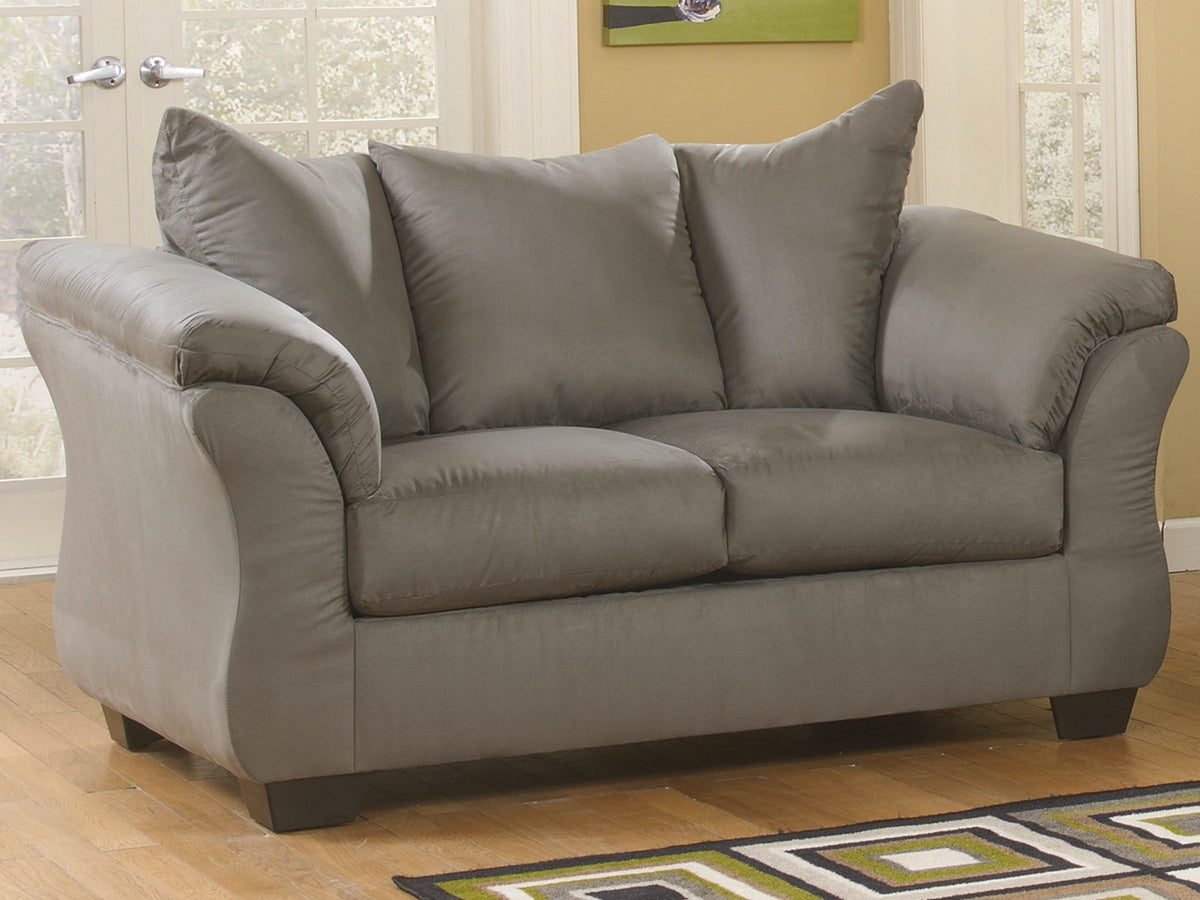Best Furniture Outlet - Ashley Furniture - Darcy Living Room - Loveseat / Cobblestone - 7500535
