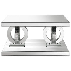 Breena 2-piece Mirrored Coffee and End Table Set Silver