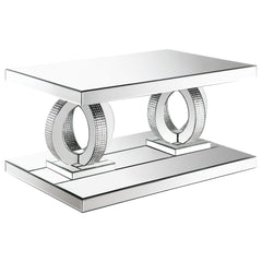 Breena 3-piece Mirrored Coffee and End Table Set Silver