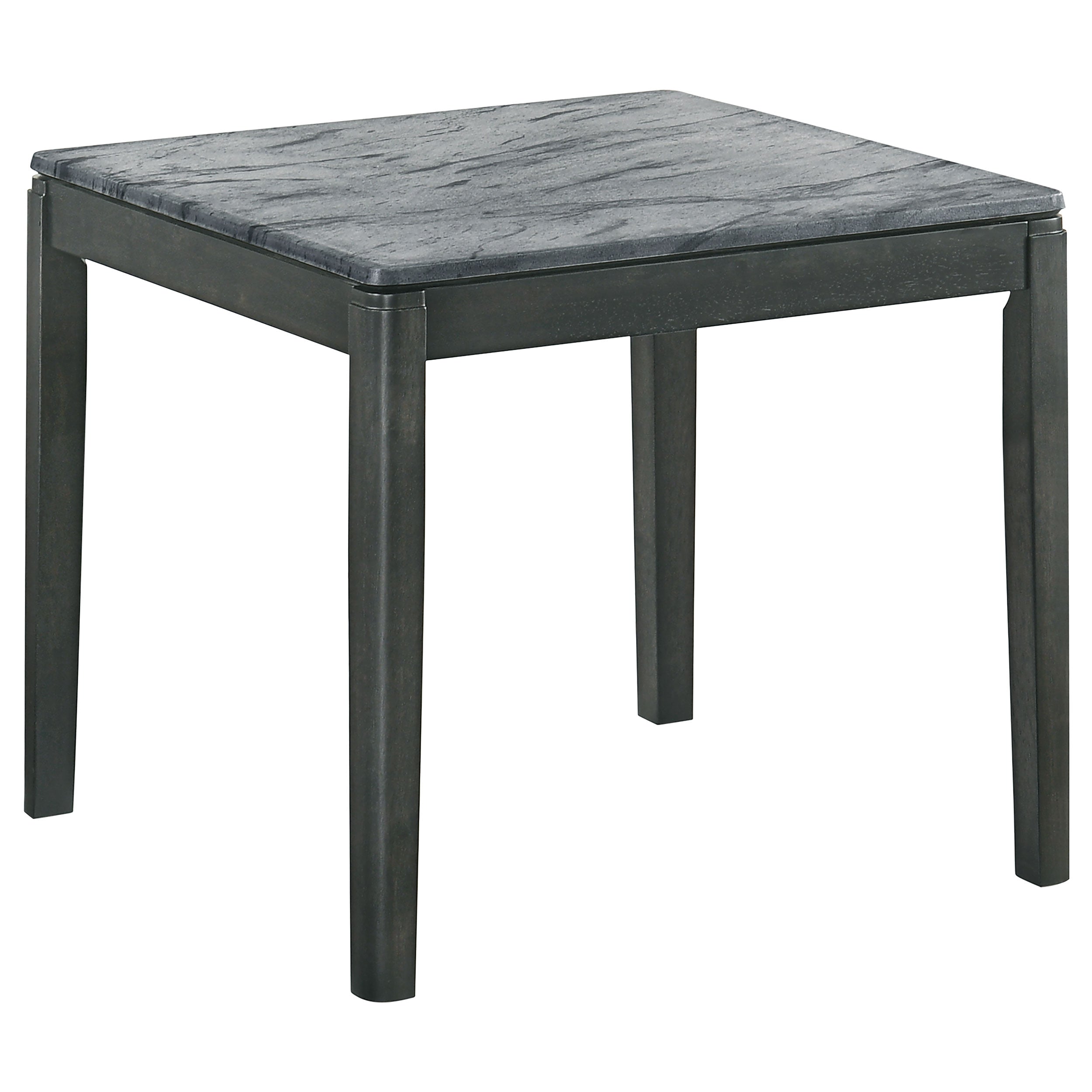 Best Furniture Outlet - Coaster - Mozzi Square Faux Marble Side End Table Grey and Black - 753517