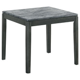 Best Furniture Outlet - Coaster - Mozzi Square Faux Marble Side End Table Grey and Black - 753517