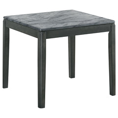 Best Furniture Outlet - Coaster - Mozzi Square Faux Marble Side End Table Grey and Black - 753517