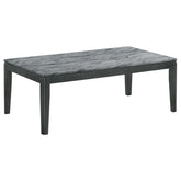 Best Furniture Outlet - Coaster - Mozzi Rectangular Faux Marble Coffee Table Grey and Black - 753518