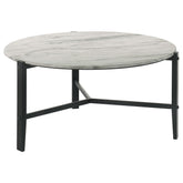Best Furniture Outlet - Coaster - Tandi Round Faux Marble Coffee Table White and Black - 753538