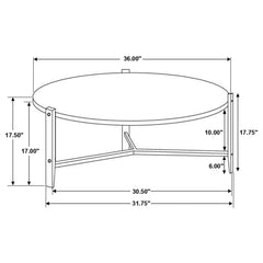 Tandi Round Faux Marble Coffee Table White and Black