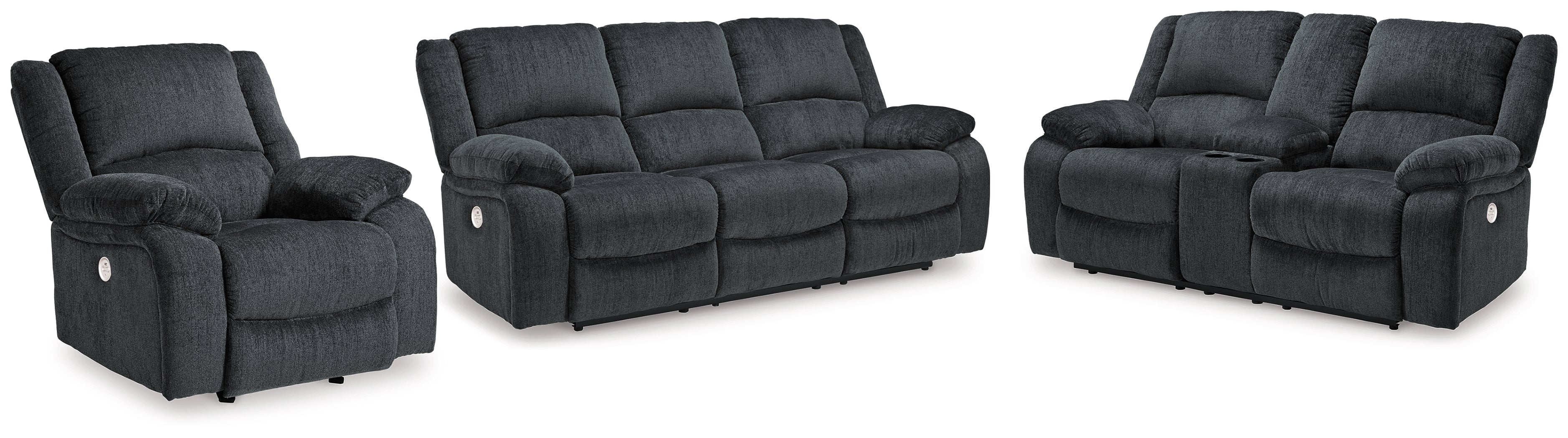 Best Furniture Outlet - Ashley Furniture - Draycoll Power Reclining Sofa, Loveseat and Recliner - Power Reclining Sofa, Loveseat and Recliner - 76504U5