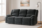 Best Furniture Outlet - Ashley Furniture - Draycoll Living Room - DBL REC PWR Loveseat w/Console / Slate - 7650496