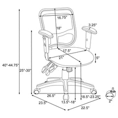 Rollo Upholstered Adjustable Ergonomic Office Chair Black
