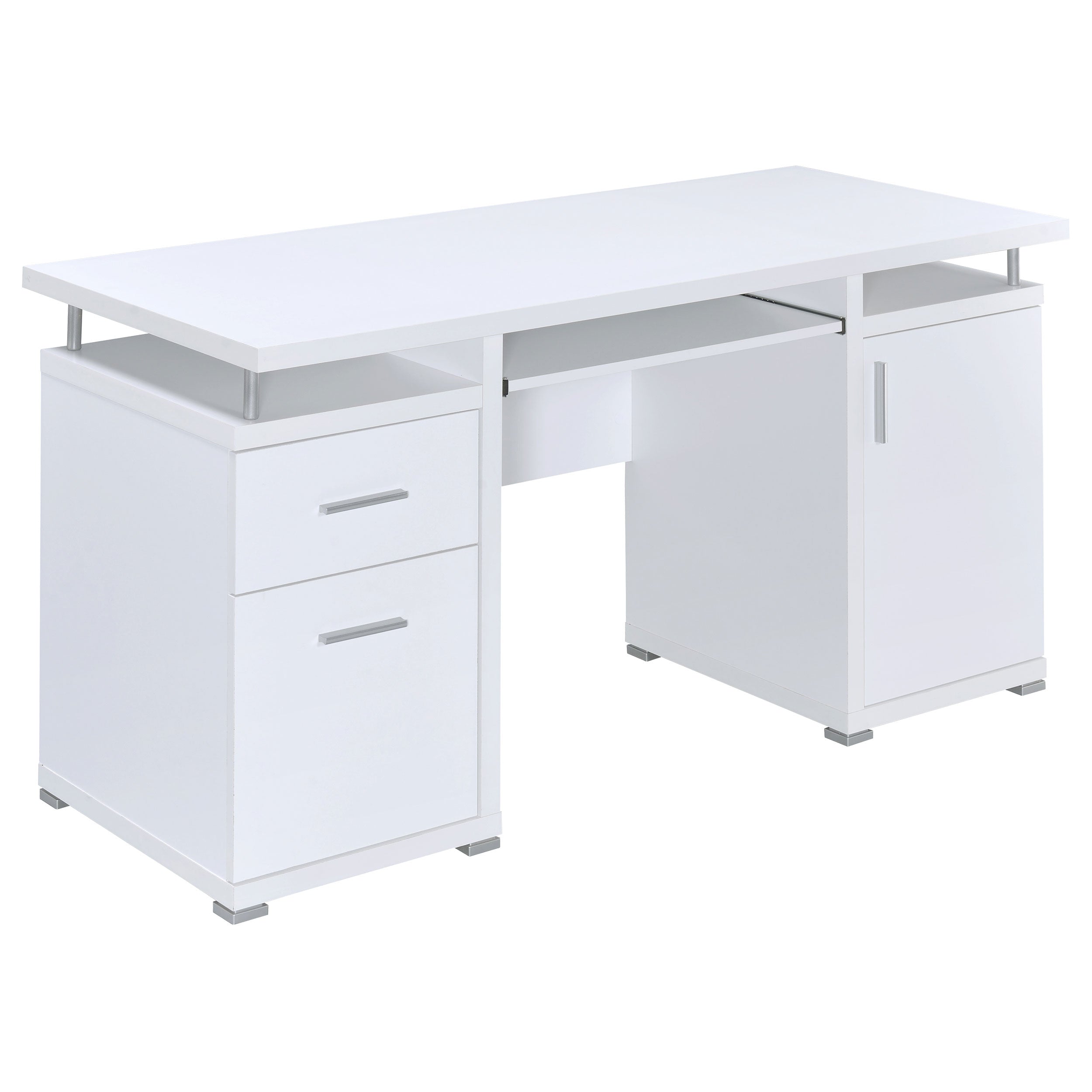 Best Furniture Outlet - Coaster - Tracy 55-inch 2-drawer Office Computer Desk White - 800108