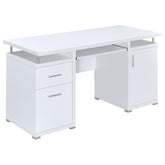 Best Furniture Outlet - Coaster - Tracy 55-inch 2-drawer Office Computer Desk White - 800108