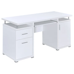 Best Furniture Outlet - Coaster - Tracy 55-inch 2-drawer Office Computer Desk White - 800108