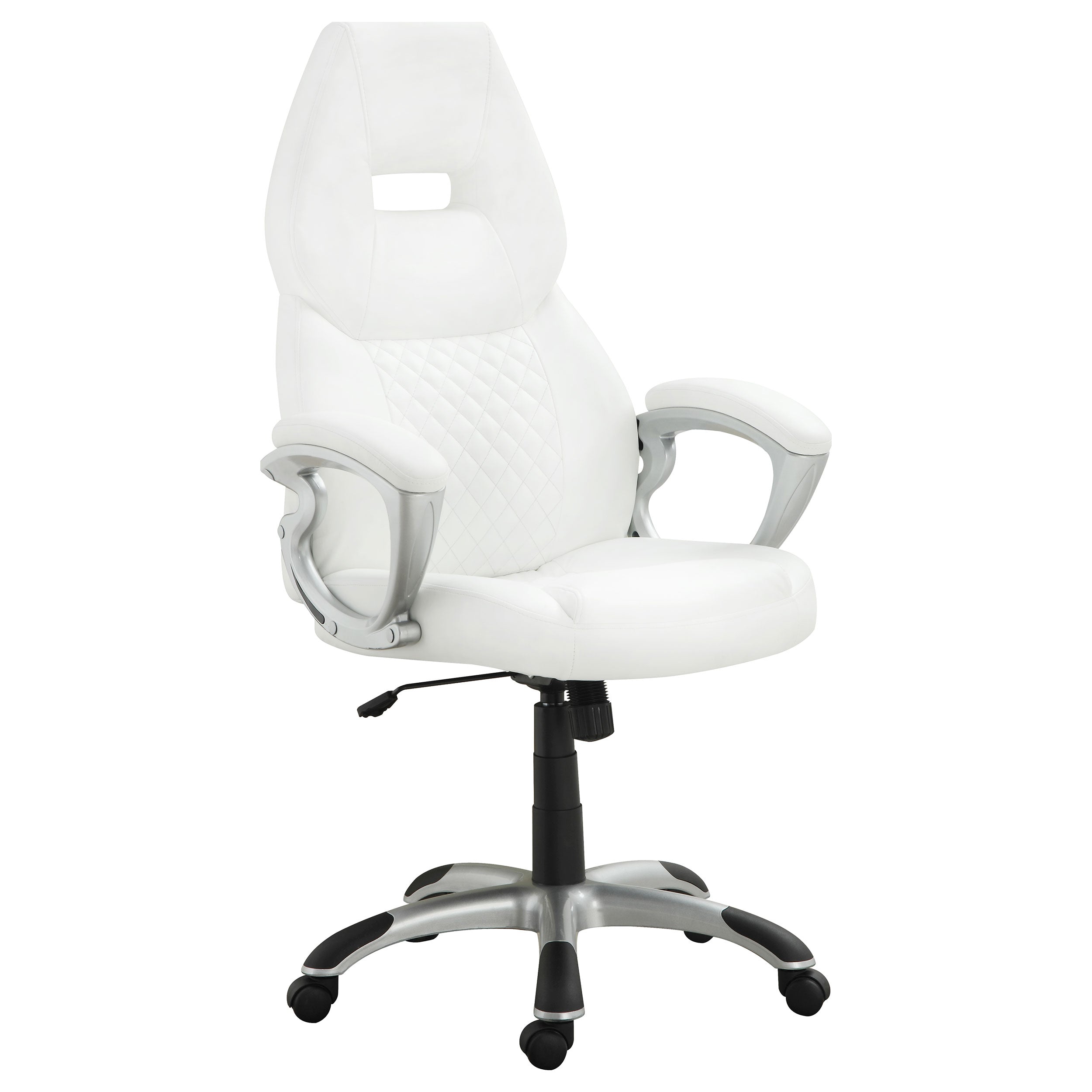 Best Furniture Outlet - Coaster - Bruce Upholstered Adjustable Home Office Desk Chair White - 800150
