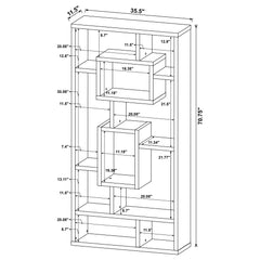 Corey 71-inch 8-shelf Bookshelf White
