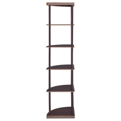 Bonwick 72-inch 5-shelf Corner Bookshelf Cappuccino