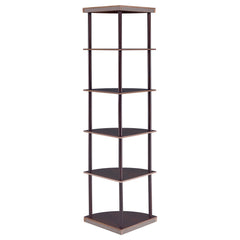 Bonwick 72-inch 5-shelf Corner Bookshelf Cappuccino