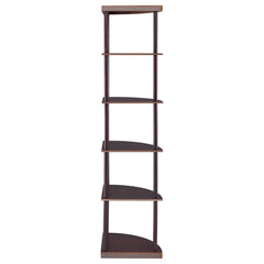 Bonwick 72-inch 5-shelf Corner Bookshelf Cappuccino