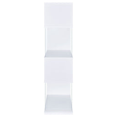 Emelle 63-inch 4-shelf Glass Panel Bookshelf White