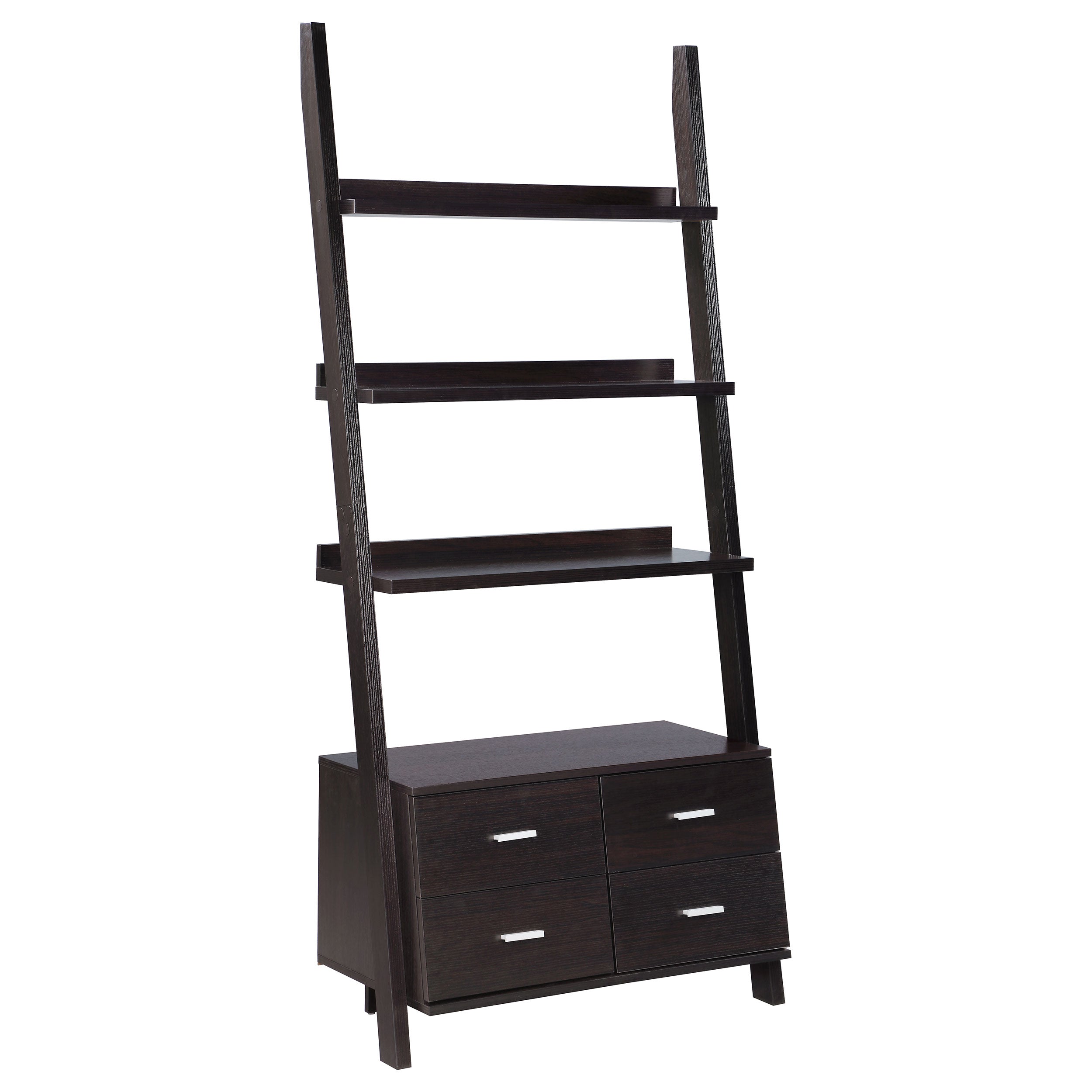 Best Furniture Outlet - Coaster - Colella 72-inch 5-shelf Storage Ladder Bookshelf Cappuccino - 800319
