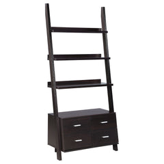 Best Furniture Outlet - Coaster - Colella 72-inch 5-shelf Storage Ladder Bookshelf Cappuccino - 800319