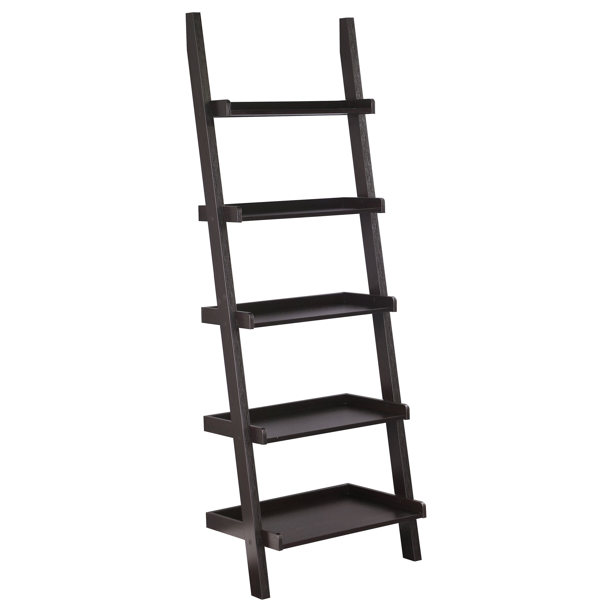 Best Furniture Outlet - Coaster - Colella 72-inch 5-shelf Ladder Bookshelf Cappuccino - 800338