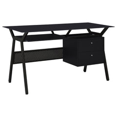Best Furniture Outlet - Coaster - Weaving 55-inch 2-drawer Computer Desk Keyboard Tray Black - 800436