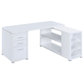 Best Furniture Outlet - Coaster - Yvette 60-inch 3-drawer L-Shape Computer Desk White - 800516