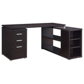 Best Furniture Outlet - Coaster - Yvette 60-inch 3-drawer L-Shape Computer Desk Cappuccino - 800517
