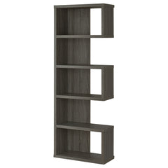Joey 71-inch 5-shelf Bookshelf Weathered Grey